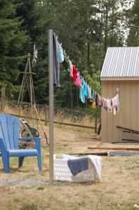 Clothesline in action