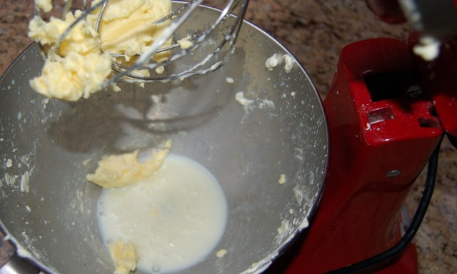 Butter fat separating from the buttermilk