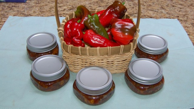 Peppers and bruschetta