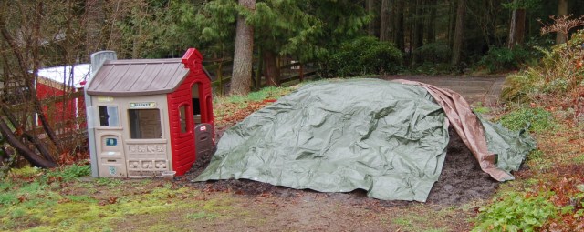 Topsoil and compost pile