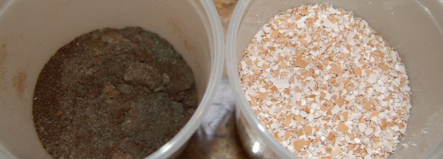 Coffee grounds and egg shells