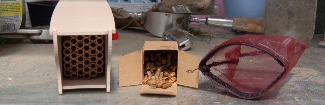 Leaf cutter bees and nest